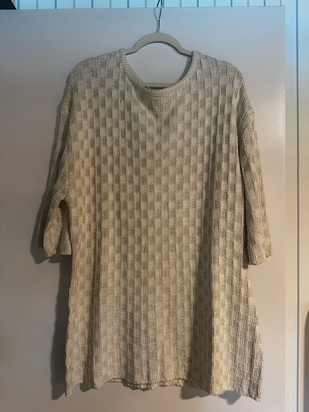 Women's Cream Knit Mini Dress